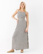 GRİ ÇİZGİLİ ELBİSE - Görsel 2